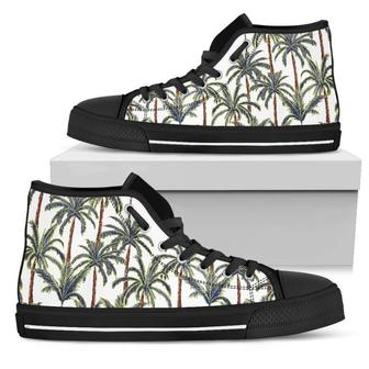 Vintage Palm Tree Beach Men's High Top Shoes - Monsterry