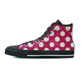 Vintage Red Polka Dot Men's High Top Shoes - Monsterry