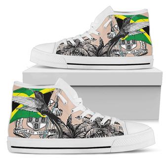Vintage Symbols Jamaica Flag High Top Shoes Sneakers - Monsterry UK