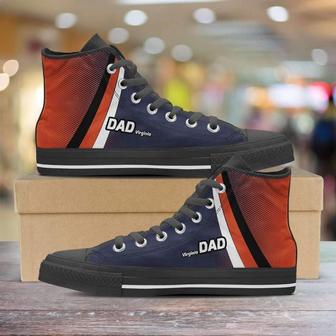 Virginia Dad Basketball Fans Canvas High Top Shoes Sneakers - Monsterry CA