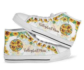 Volleyball Mom Sun Flower High Top Shoes / - Monsterry