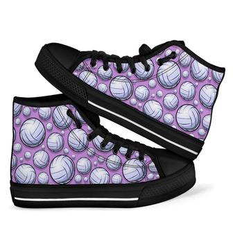 Volleyball Print Pattern Men Women's High Top Shoes - Monsterry AU