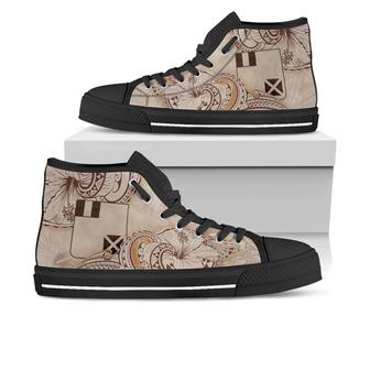 Wallis And Futuna High Top Shoes - Hibiscus Flowers Vintage Style - Monsterry UK