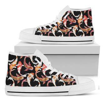 Watercolor Koi Carp Fish White High Top Shoes - Monsterry