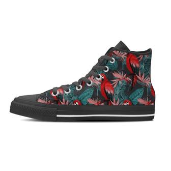 Watercolor Parrot Tropical Print Men's High Top Shoes - Monsterry
