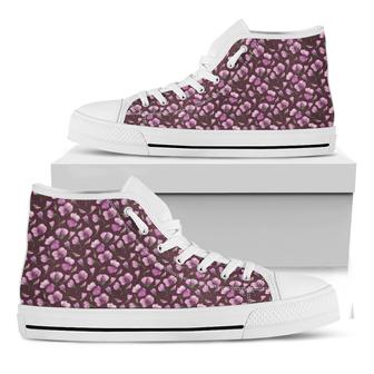 Watercolor Sweet Pea Pattern Print White High Top Shoes - Monsterry UK