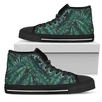 Watercolor Tropical Leaf Women's High Top Shoes - Monsterry