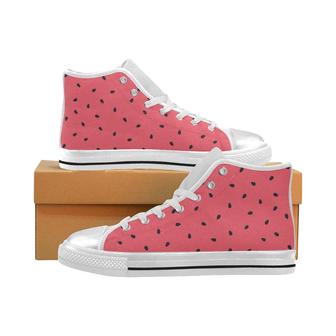 watermelon texture background Women's High Top Shoes White - Monsterry CA