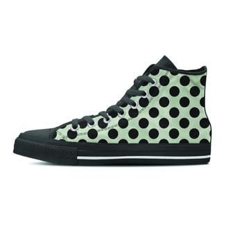 White And Black Polka Dot Print Men's High Top Shoes - Monsterry UK