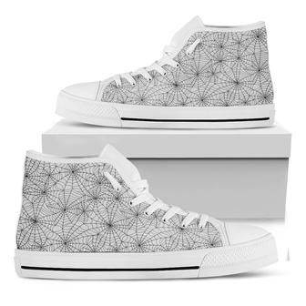 White And Black Spider Web White High Top Shoes - Monsterry AU