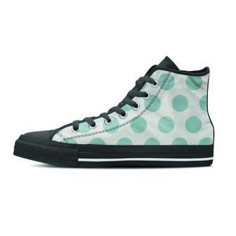 White And Turquoise Polka Dot Women's High Top Shoes - Monsterry AU