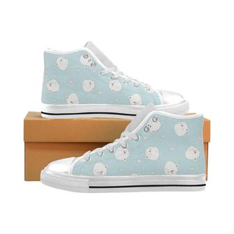 White cute hamsters heart pattern Men's High Top Shoes White - Monsterry CA