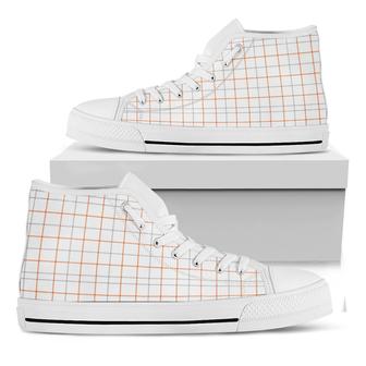 White Halloween Tattersall Pattern Print White High Top Shoes - Monsterry UK