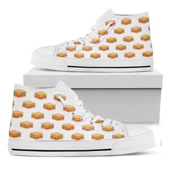 White Sandwiches Pattern Print White High Top Shoes - Monsterry