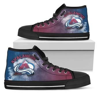 White Smoke Vintage Colorado Avalanche High Top Shoes - Monsterry CA