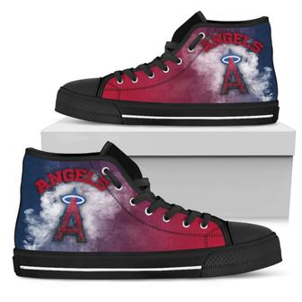 White Smoke Vintage Los Angeles Angels High Top Shoes - Monsterry DE