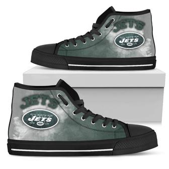 White Smoke Vintage New York Jets High Top Shoes - Monsterry DE