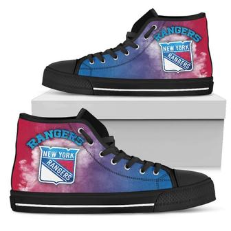 White Smoke Vintage New York Rangers High Top Shoes - Monsterry