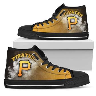 White Smoke Vintage Pittsburgh Pirates High Top Shoes - Monsterry DE