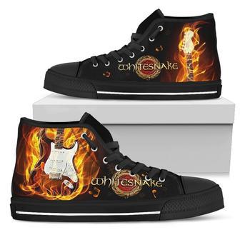 Whitesnake Sneakers Fire Guitar High Top Shoes Gift For Fan | Favorety AU