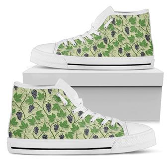 Wine Grape Themed Print Women High Top Shoes - Monsterry CA