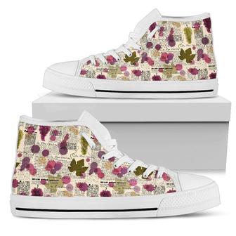 Wine Style Design Print Women High Top Shoes - Monsterry
