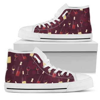 Wine Themed Pattern Print Women High Top Shoes - Monsterry AU