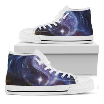 Woman Space Yin Yang Painting Print White High Top Shoes - Monsterry DE