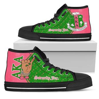 Wonder Print Footwear - Alpha Kappa Alpha Hand Sign High Top Shoes | Favorety CA