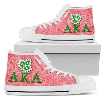 Wonder Print Footwear - Alpha Kappa Alpha Rose High Top Shoes | Favorety AU