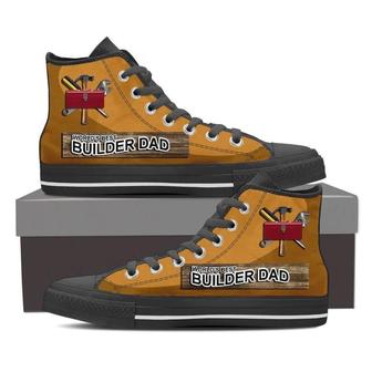 World'S Best Builder Dad Canvas Mens High Top Shoes Sneakers - Monsterry UK