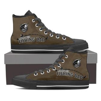 World'S Best Fishing Dad Canvas Mens High Top Shoes Sneakers - Monsterry