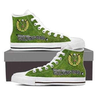 World’S Best Golfing Dad Canvas Mens High Top Shoes Sneakers - Monsterry DE