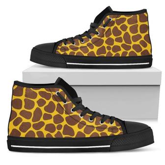 Yellow Brown Giraffe Women's High Top Shoes - Monsterry DE