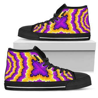 Yellow Explosion Moving Optical Illusion Men's High Top Shoes - Monsterry AU