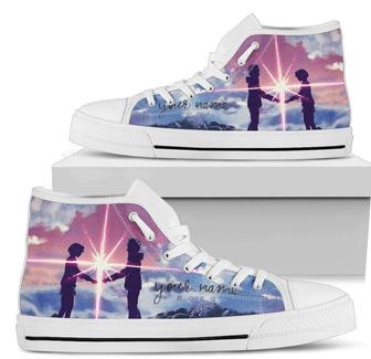 Your Name Anime Sneakers High Top Shoes Fan Gift Idea - Monsterry CA