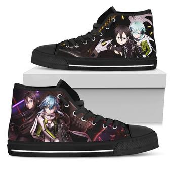 Yuuki and Sinon Sneakers Sword Art Online High Top Shoes - Monsterry