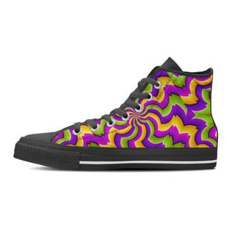 Zigzag Psychedelic Optical illusion Women's High Top Shoes - Monsterry CA