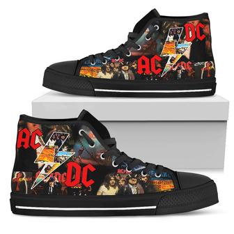 Ac Dc Band Rock Power Up Music Black Lover Shoes Gift For Fan High Top Shoes For Men And Women - Monsterry CA