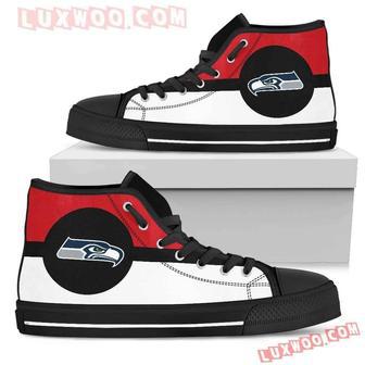 Bright Colours Open Sections Great Logo Seattle Seahawks High Top Shoes Sport Sneakers | Favorety