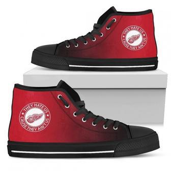 Cool They Hate Us Cause They Us Detroit Red Wings High Top Shoes | Favorety UK