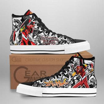 Evangelion High Top Shoes Custom Manga Anime Neon Genesis Evangelion Sneakers | Favorety UK