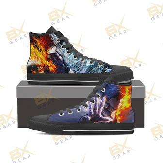 Firing Shoto Todoroki Sneakers My Hero Academia High Top Shoes Anime Fan Gift | Favorety CA