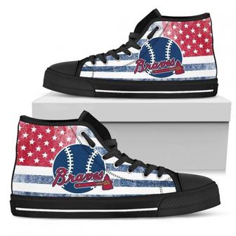 Flag Rugby Atlanta BravesHigh Top Shoes - Monsterry