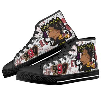 Juice Wrld Canvas Shoes Design Art For Fan Sneakers Black High Top Shoes For Men And Women - Monsterry
