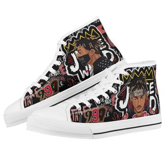 Juice Wrld Canvas Shoes Design Art For Fan Sneakers Black High Top Shoes For Men And Women - Monsterry AU