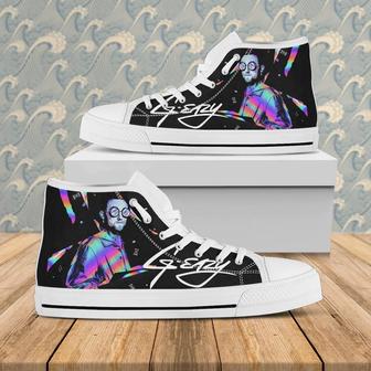 Mac Miller Rapper Hip Hop Shoes Dad Son Boyfriend Father’S Day White High Top Shoes - Monsterry