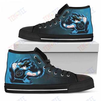 Mens Womens Carolina Panthers Son Goku Saiyan Power High Top Shoes Printable | Favorety UK