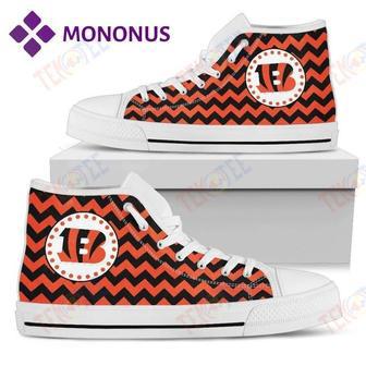 Mens Womens Chevron Broncos Cincinnati Bengals High Top Shoes White For Men And Women Nice And Comfortable | Favorety