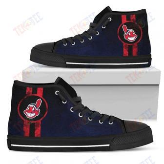 Mens Womens Cleveland Indians High Top Shoes Triple Stripe Bar Dynamictop Sports Shoes | Favorety UK